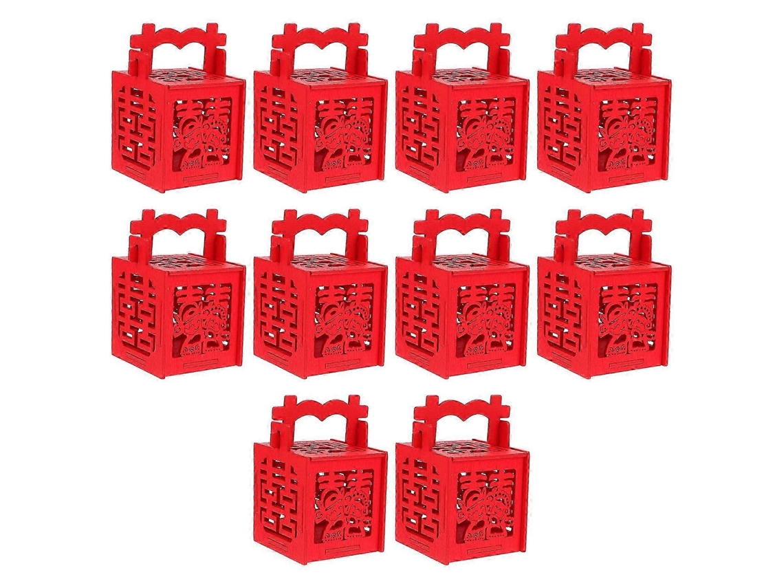 Conjunto De 10 Caixas De Doces Em Madeira Para Presente, Delicadas E Ideais Para Lembrancinhas De Casamento Hengjian