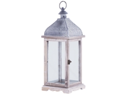 Lanterna de velas decorativa BELIANI Samar de Ferro Branco 18x18x47
