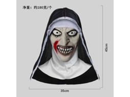 Lurelia Máscara Látex Freira Olhos Brancos Festa Halloween