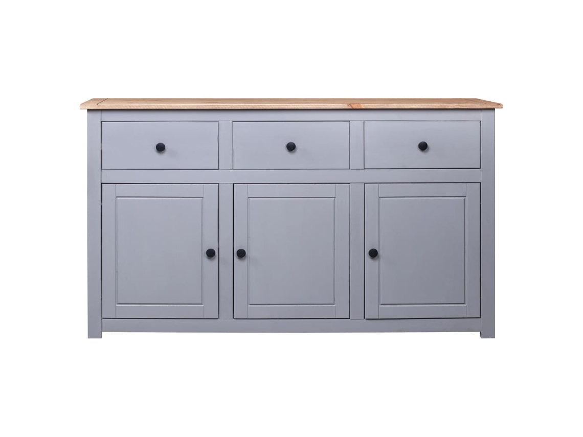 Aparador 135x40x80 Cm Pinho Maciço Panama Cinzento MAISON EXCLUSIVE