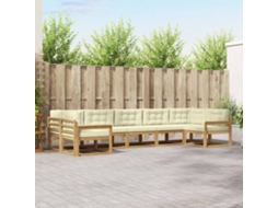 Vidaxl Conjunto De Sofás Para Exterior 7 Unid. Branco E Creme