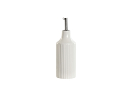 Galheteiro Casa Esprit Branco Prateado Aço Inoxidável Porcelana Urbana 350 Ml De 7 X 7 X 22 Cm