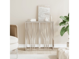Vidaxl Mesa Consola 70x30x70 Cm Aço Inoxidável E Vidro Prateado