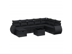 Garden Sofa Set, Garden Sofa Sets Vidaxl Preto Rattan / Vime (n/a)