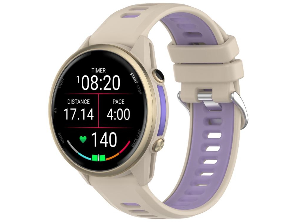 Pulseira Para Garmin Forerunner 970 - Silicone Bicolor - Fivela De Aço