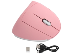 Mouse Gamer Vertical Sem Fio Para Escritório H1 Rosa