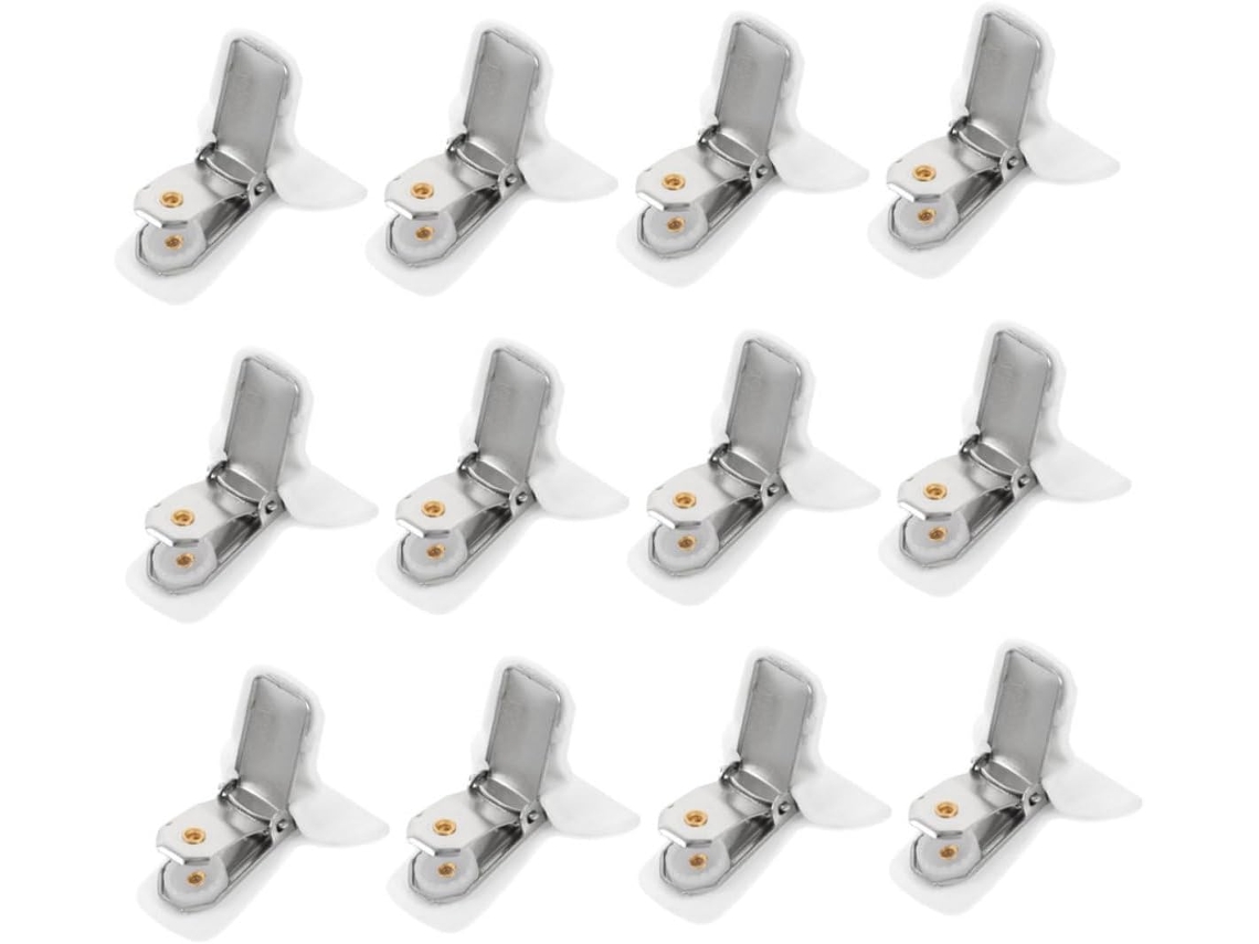 Conjunto Vicasky com 12 alfinetes acolchoados para edredons e lençóis, antiderrapantes, práticos e resistentes.