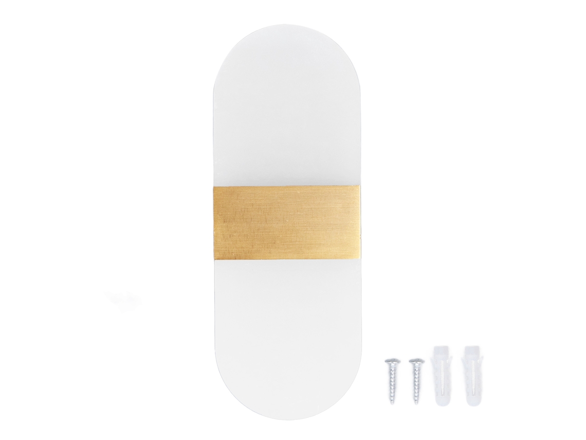 Lâmpada de Parede Led Moderna 6w Acrílico Dourado Quarto S/MARCA