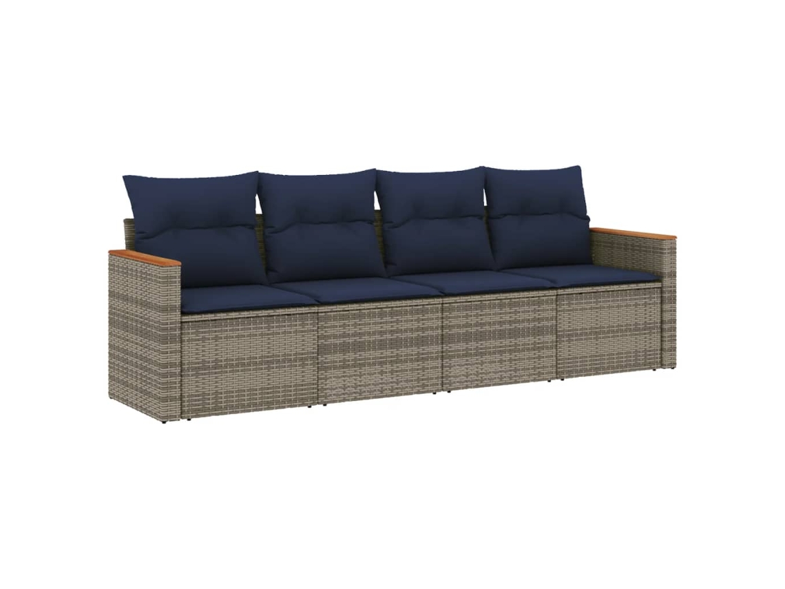 Conjunto de Sofá Jardim 4 Peças Almofadas Rattan Sintético MAISON EXCLUSIVE