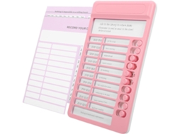 Agenda de tarefas domésticas de plástico rosa para meninos, meninas e adolescentes.