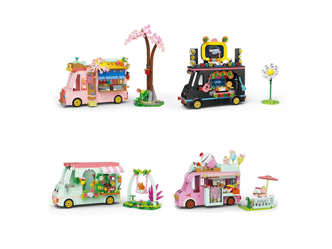 Mali blocos de Construção para Crianças Caminhão de Lanches Modelo Diy Presente de Natal Brinquedo Puzzle