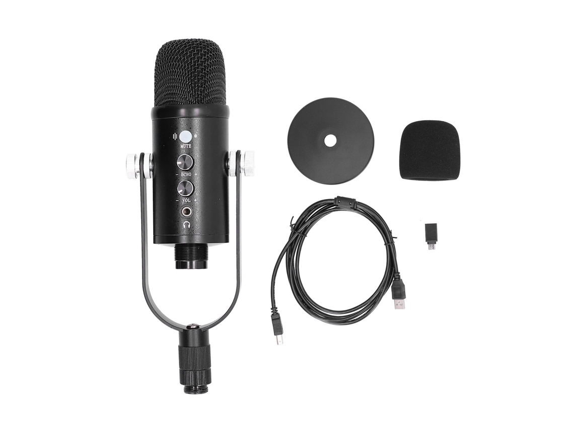 Aetheria microfone Usb para Computador Ajustável com Suporte Estável Gravação, Karaokê Online e Bate papo