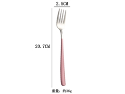 Rebe garfo de Aço Inoxidável 6 Peças Longo Cabo Salada Steak Fruta Creative Prata Rosa
