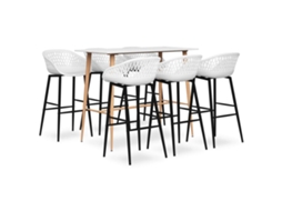 Vidaxl 7 Pcs Conjunto De Bar Branco
