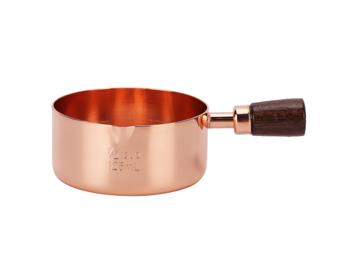 Panela de Inox Dourado Rosa com Cabo de Madeira LAXISCREED