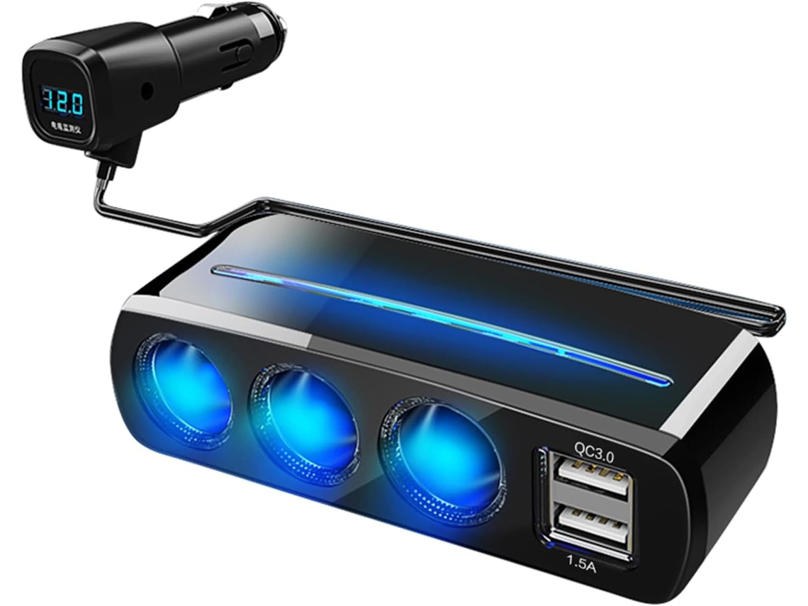 Adaptador De Carregamento 4 Em 1, Divisor 120 W, 3 Tomadas, Porta Usb
