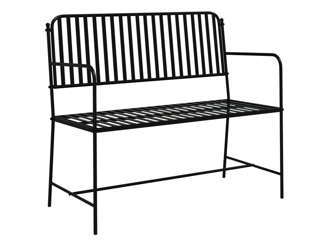 Conjunto 1 Banco De Jardim Vidaxl Preto Aço (103,5 X 51,5 X 90 Cm)
