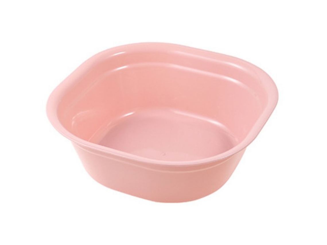 Bacia Retangular Pequena para Lavar Pés e Roupas Rosa com Marca