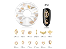 1 Caixa Decoração De Unhas Com Strass E Liga Para Manicure Diy Ferramenta Acessório (03pearl Alloy)