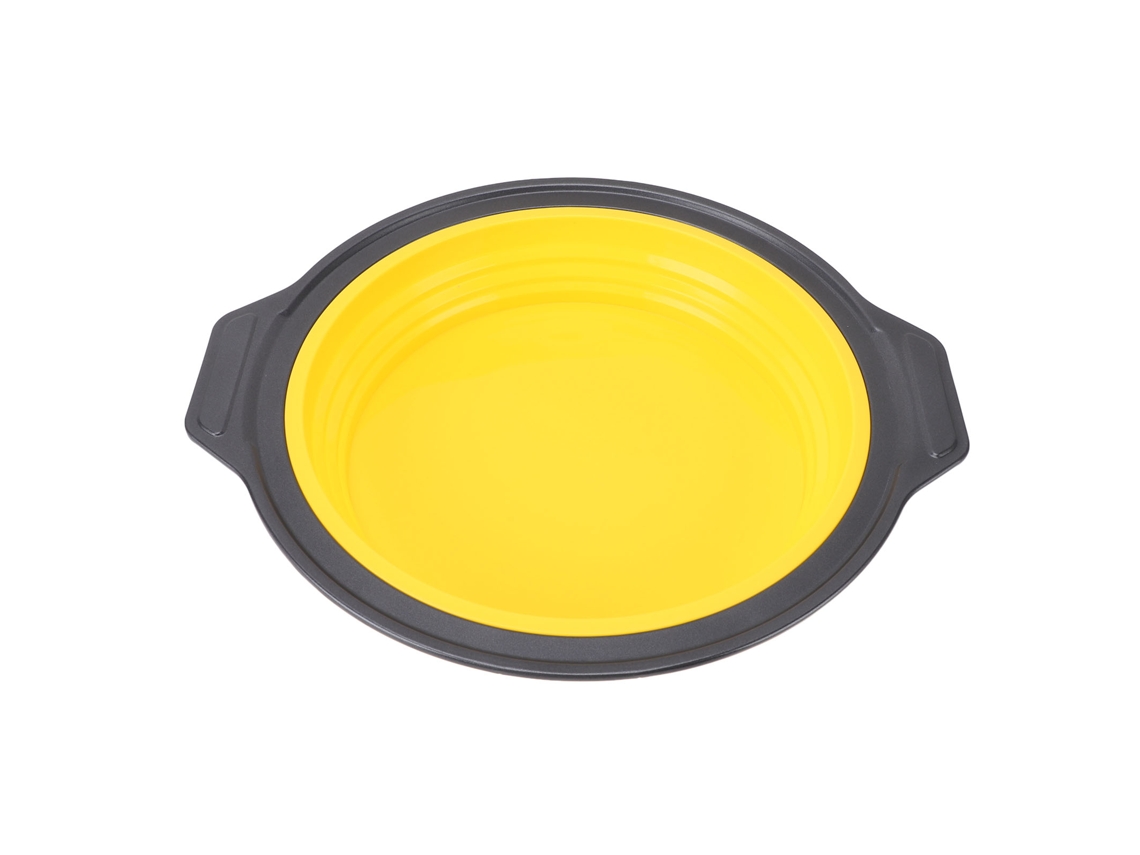 Molde De Silicona Para Pasteles Redondo Plegable Quick Release Para Pasteles Capa Queso Chiffon Amarillo