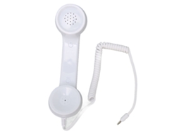 Fone de ouvido Mali retro antirradição com microfone, branco, 3.5mm