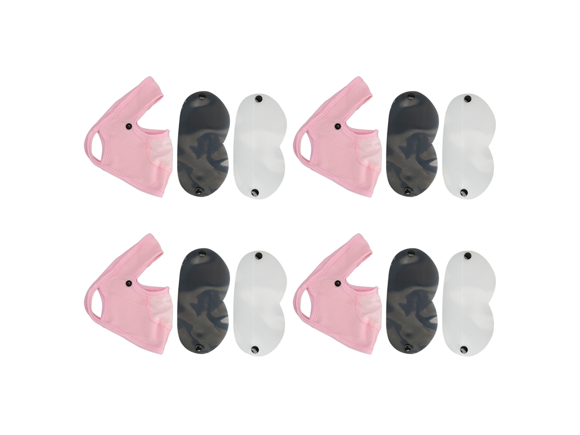 4 Paquetes De Máscaras Faciais Com Protetor Solar E Olhos, Tamanho Completo, Cor Rosa, Para Exteriores