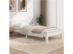 Estrutura De Cama 100x200 Cm Pinho Maciço Branco