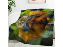 Manta com Estampa de Folha Garça noturna de coroa preta 130x150 Cm Multifuncional Macia e Aconchegante em Flan