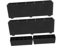 Uonlytech Conjunto De 4 Pés Plástico Preto Para Móveis, Elevadores De Sofá Com Suporte Estabilidade Para Sofás E Móveis
