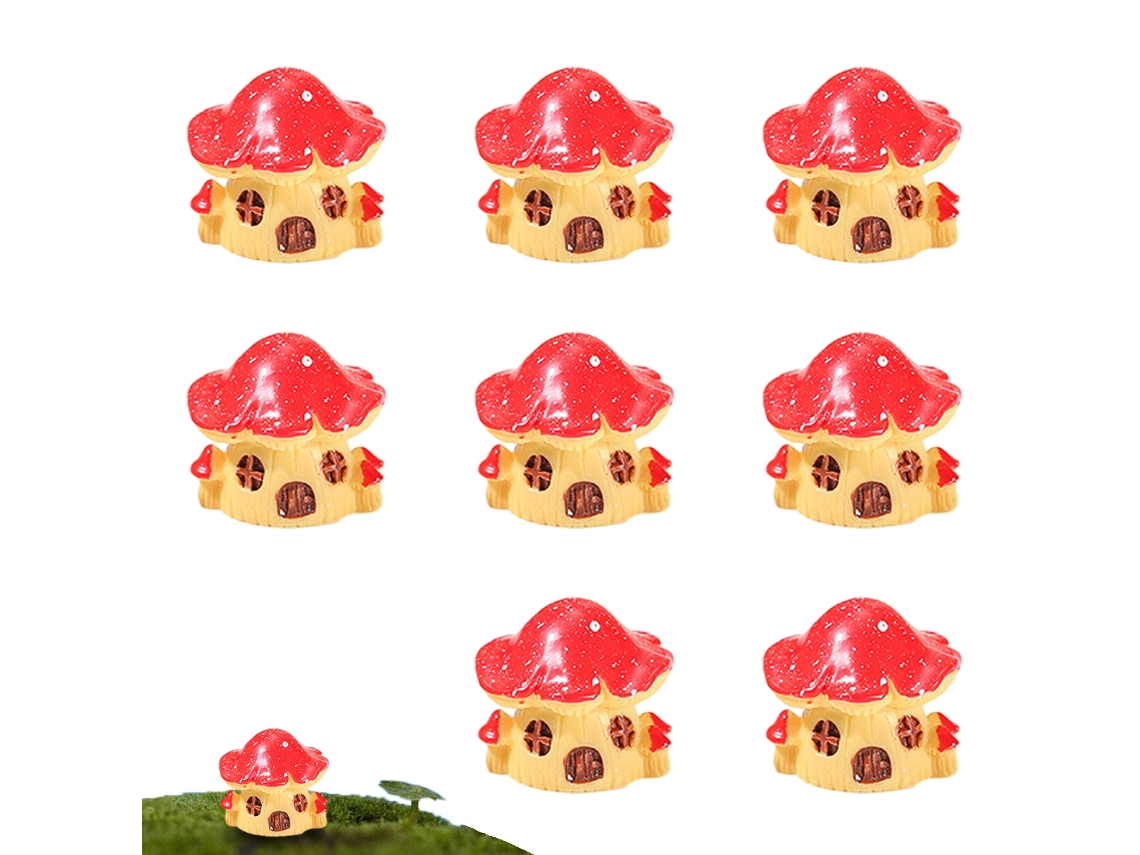 15Pcs Casa de Cogumelo Micro Decoração Musgo Suculento Acessórios de Vaso de Flores Decoração de Bolo de Mesa NEVEANCE
