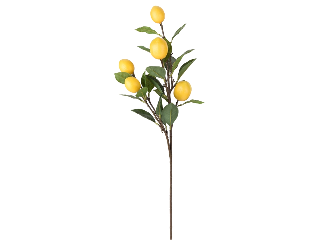 Ramo De Limão Simulado 67cm Com 6 Frutas
