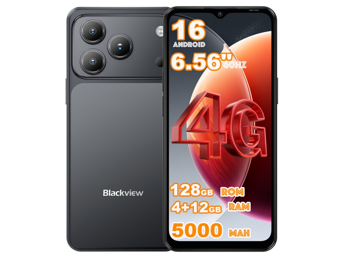 Smartphone Blackview Wave 7c 4g 6.56" 4gb 128gb 5000mah Android 16 Dual Sim Preto