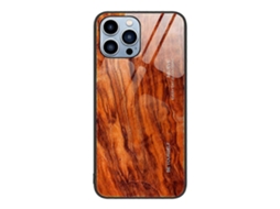 Capa Protetora De Vidro Com Textura De Madeira Para Iphone 14 Pro