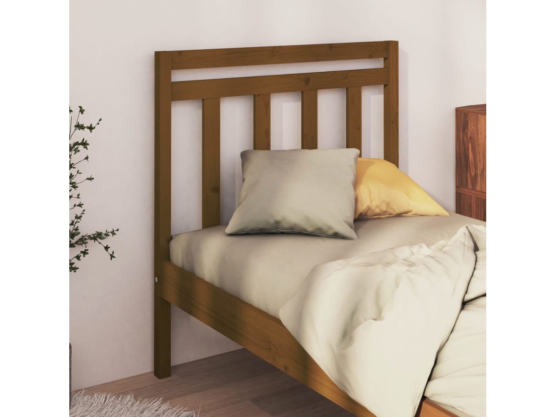 Vidaxl Cabeceira De Cama 106x4x100 Cm Pinho Maciço Castanho Mel