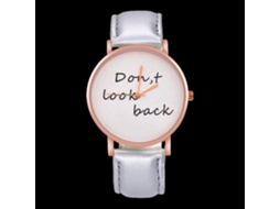 Reloj De Pulsera De Cuero Pu De Moda Para Parejas, Dial Redondo, Cuarzo (plata)