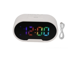 Relógio Digital com Alarme 2026 Store, Tela Grande, Ajustável, Branco