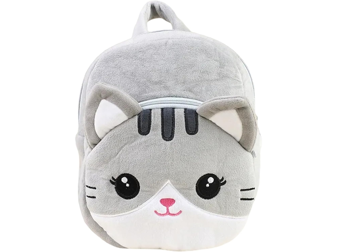 Mochila Pelúcia Gato 7, 87x2, 76x9, 84 De Fofa Kawaii Com Zíper, Escolar Alça Ajustável, Presentes De Desenho