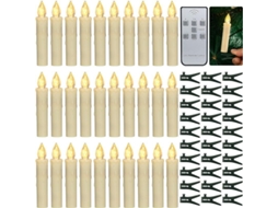 Velas de Natal Led Sem Fogo com Controle Remoto, 30 Peças | S/MARCA