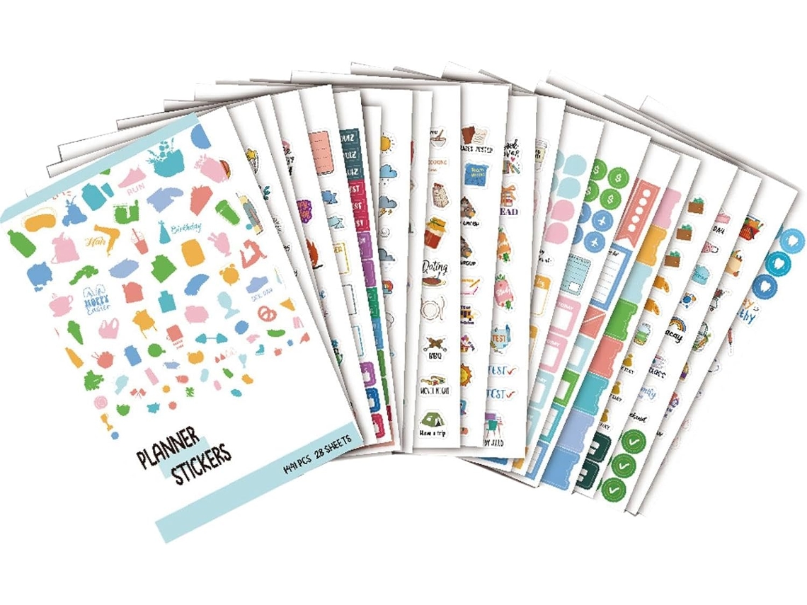28 Folhas De Estéticos Para Planejadores, Adesivos Para Planejador, Decorativos Para Agendas E Calendários