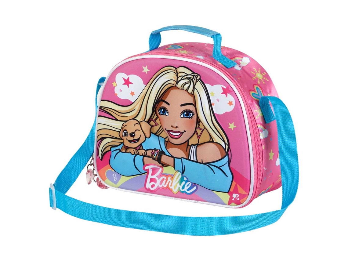 Lancheira Barbie Rainbow 3D, Rosa