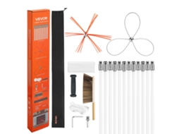 Kit De Escova Para Limpeza De Chaminés Com Haste Flexível De 12 M E 2 Cabeças Vevor