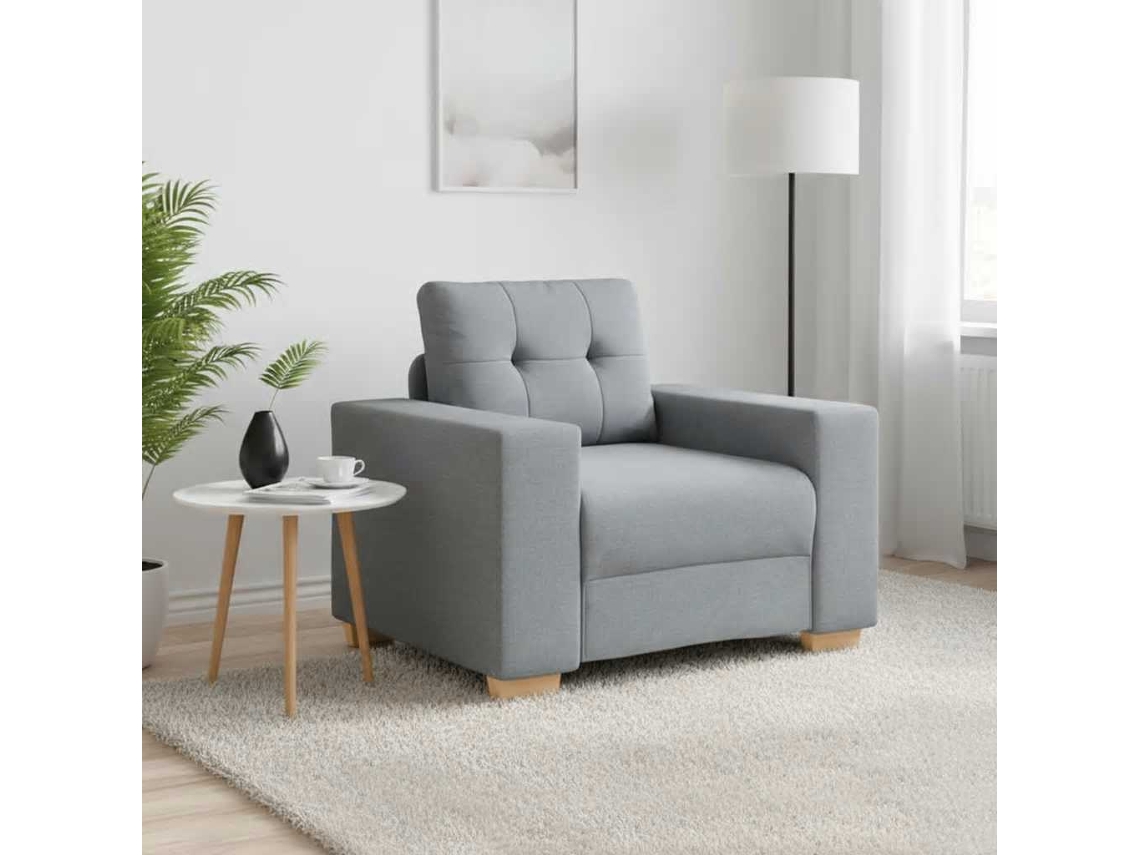 Vidaxl Poltrona Cinza Claro 100x78x80 Cm Em Tecido