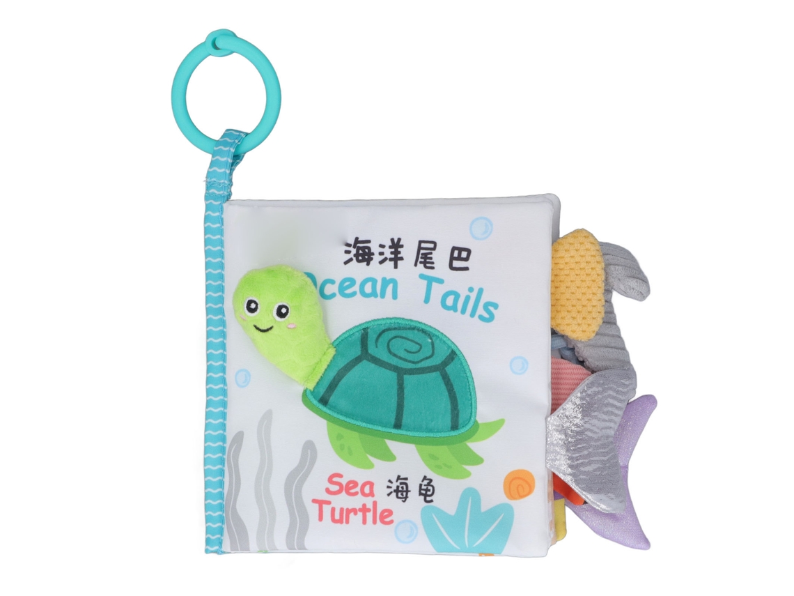 Livro De Tecido Com Rabo De Animal Brincalhão Interativo Para Bebê 0-1 Ano Com Som De Chifre