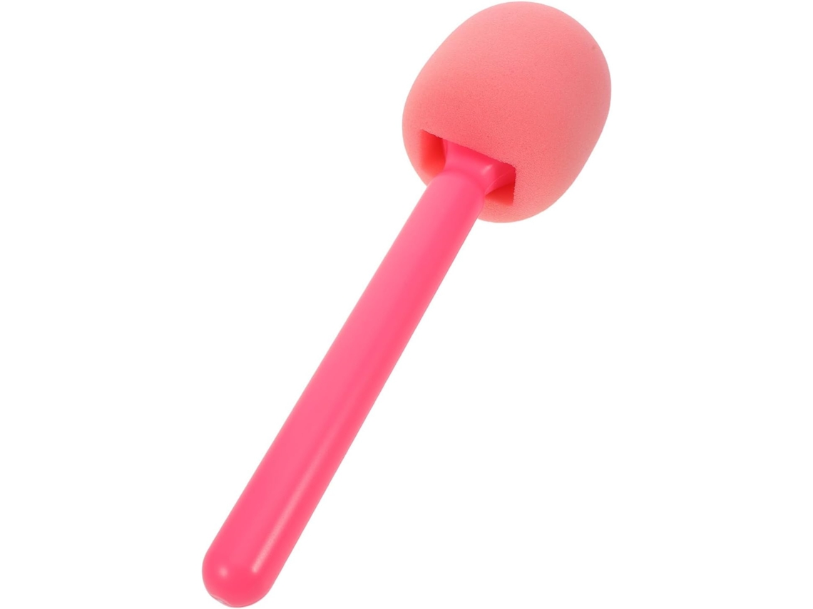 Adaptador Para Microfone Sem Fio Rosa Com Alça Em Plástico E Espuma.