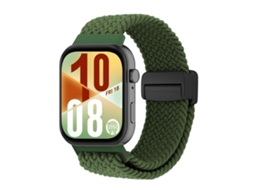 Bracelete Para Huawei Watch Fit 4 / Fit 4 Pro / Fit 3 - Trançado - Fivela Magnética Verde