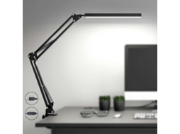 Rebe lâmpada de Escritório Led Potente com Clip Luz Led Segura para os Olhos 3 Modos de Iluminação X 10 Níveis de Brilho Preto