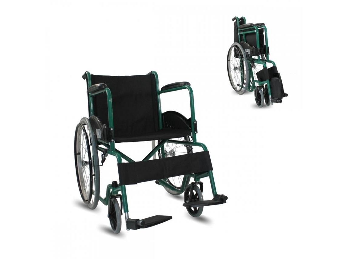 Cadeira de Rodas MOBICLINIC Dobrável Dobrável Roda Grande Robusta Apoios de Braços E de Pés Verde Alcazaba