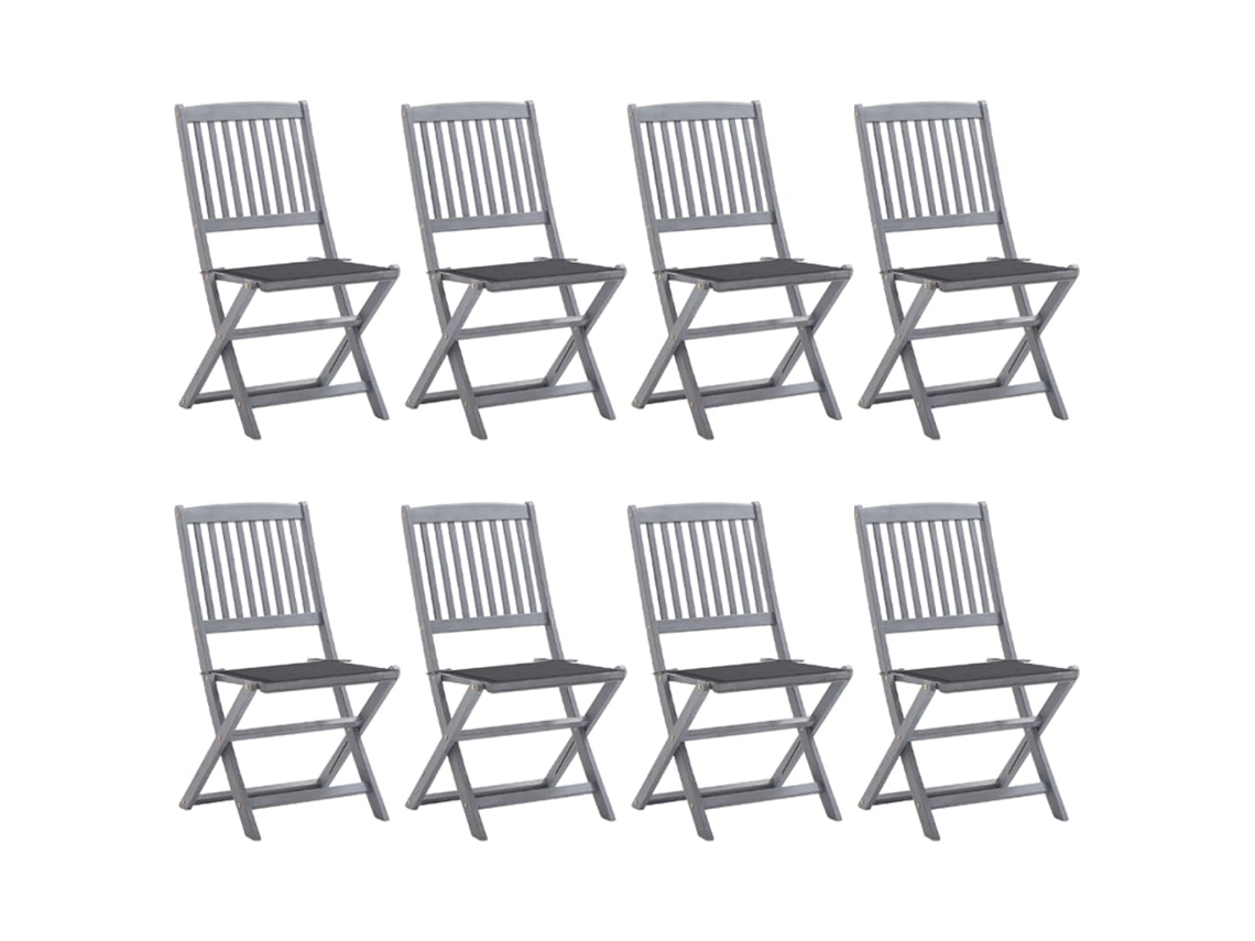 Folding Chair, Folding Chairs Vidaxl Cinzeto Madeira De Acácia (n/a)