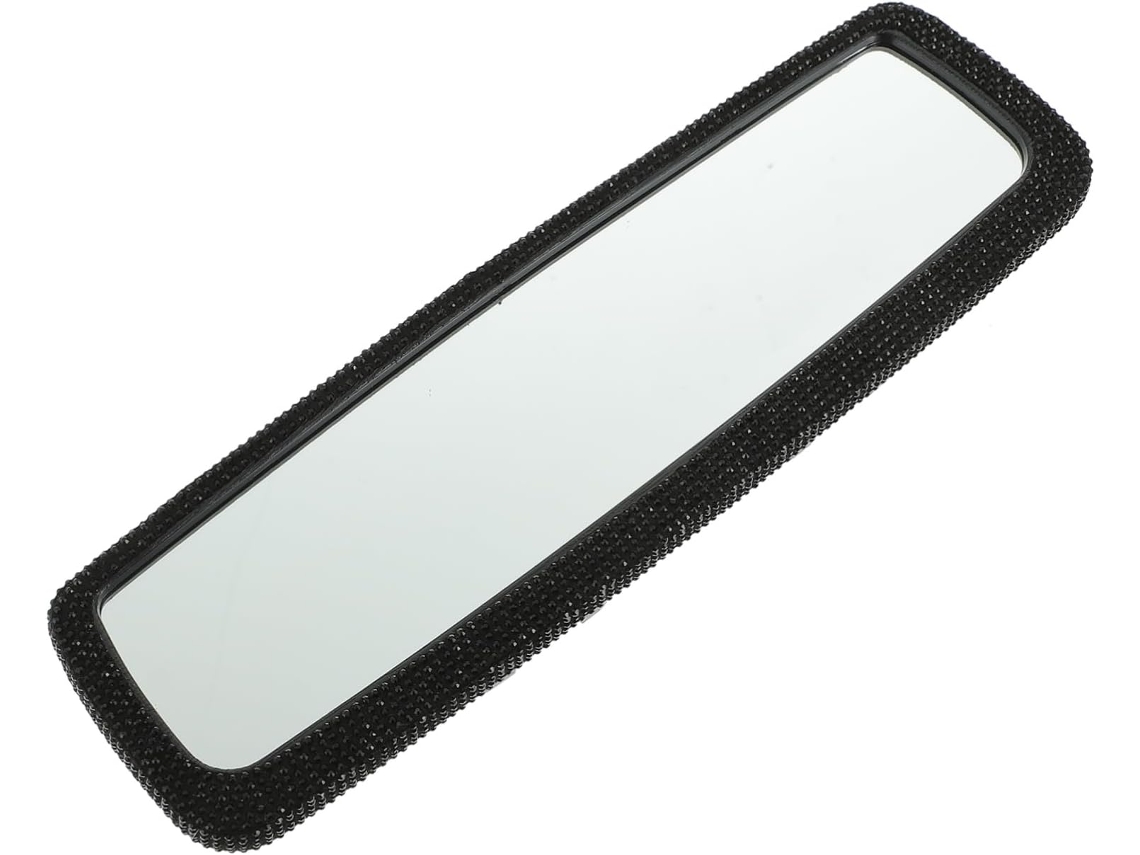 Espelho retrovisor interno brilhante para carro com strass e diamantes.