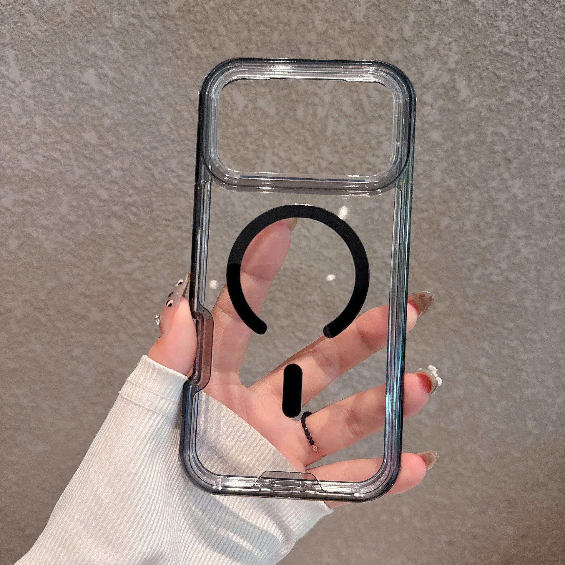 Capa Para Celular (preta, Iphone 15 Pro), Compatível Com Fixação Magnética Magsafe, Proteção Contra Impactos.